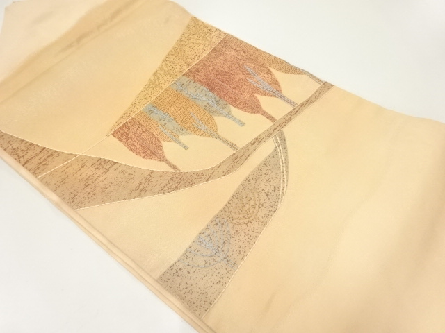 樹木模様刺繍名古屋帯